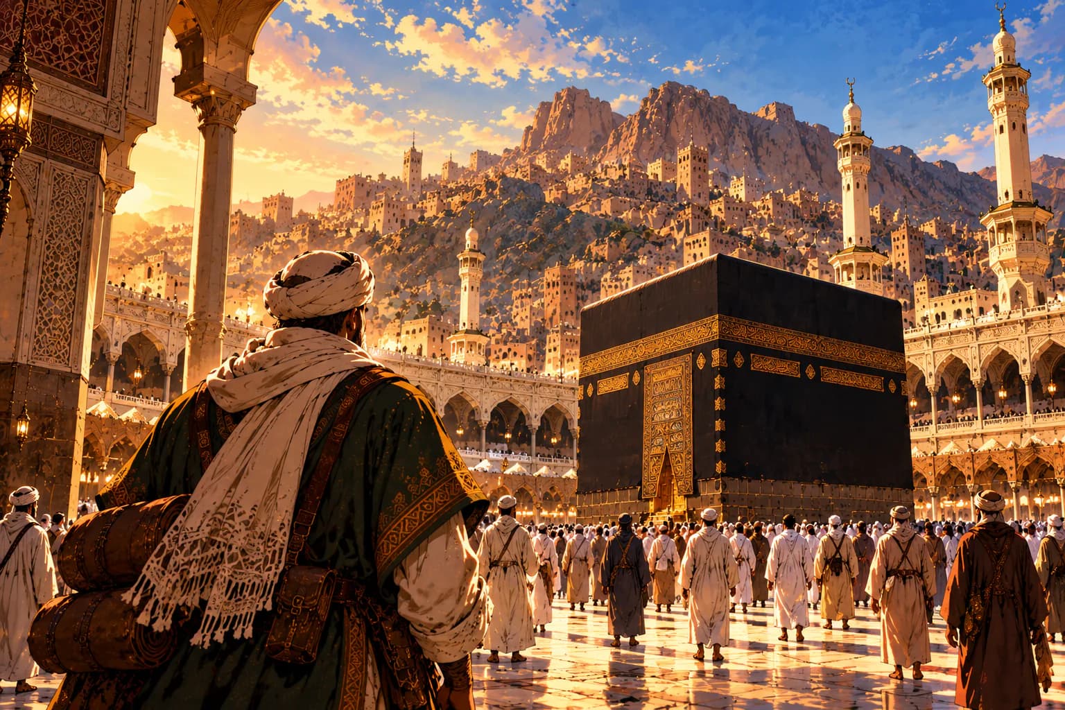سنة 1326: أدّى حجّته الأولى بمكة.