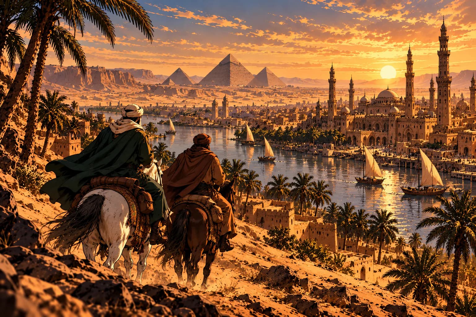 رفقة مولاه الوفي راشد، عبر مصر وشمال إفريقيا.